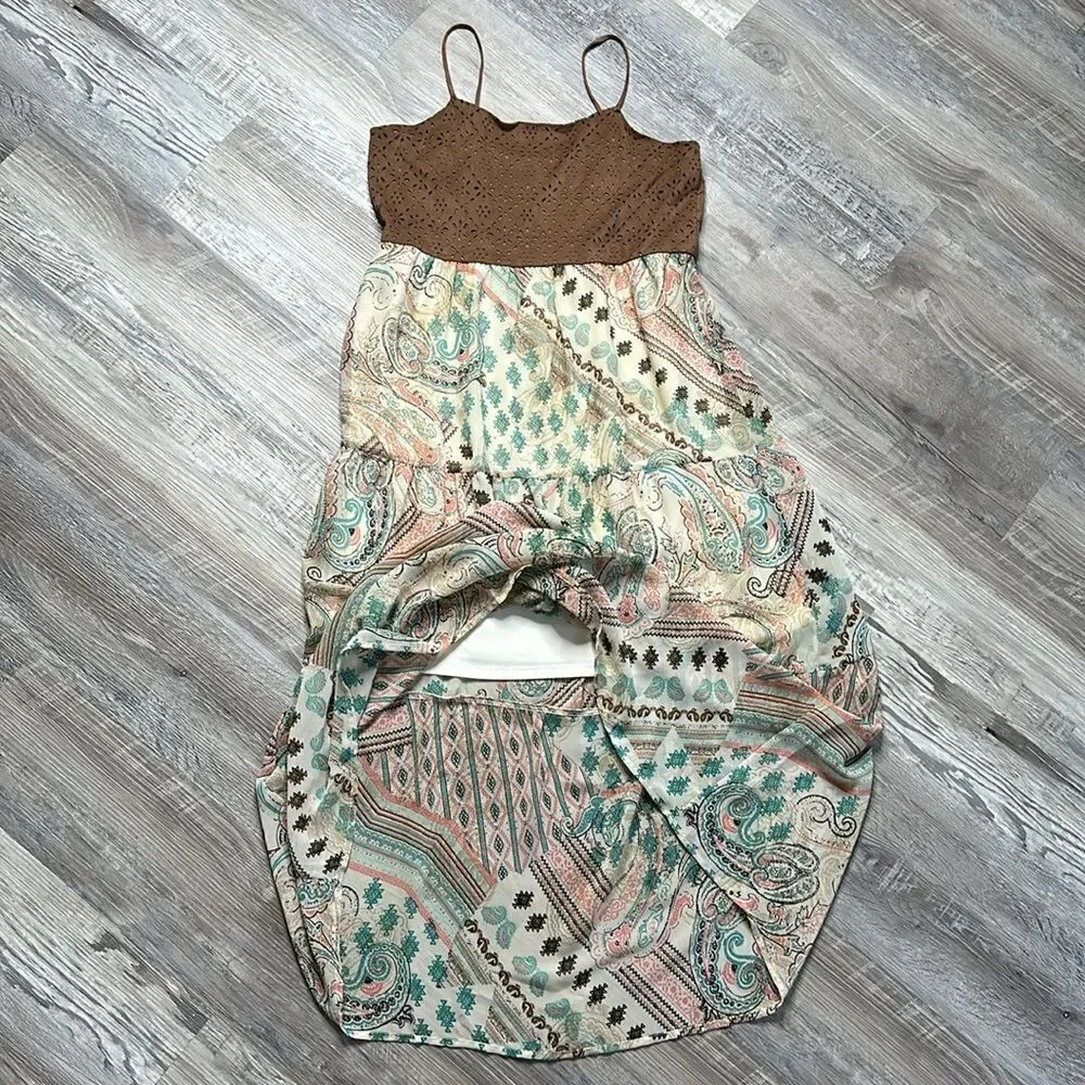 Hearts of Palm Girl Boho Paisley Dress | Girls Size 14 | Eyelet Bodice | WA-1591 - Picture 4 of 10